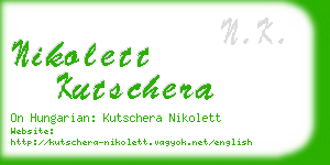 nikolett kutschera business card